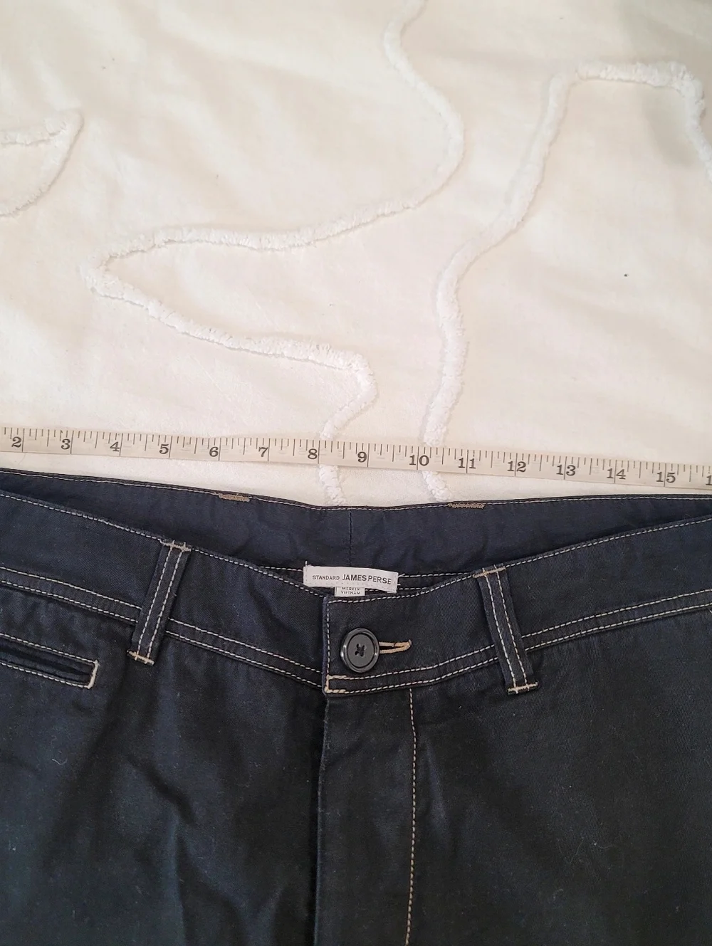 James Perse Standard Men’s  Contrast Stitch Chino Pants - Size 33 Crop - Picture 16 of 16
